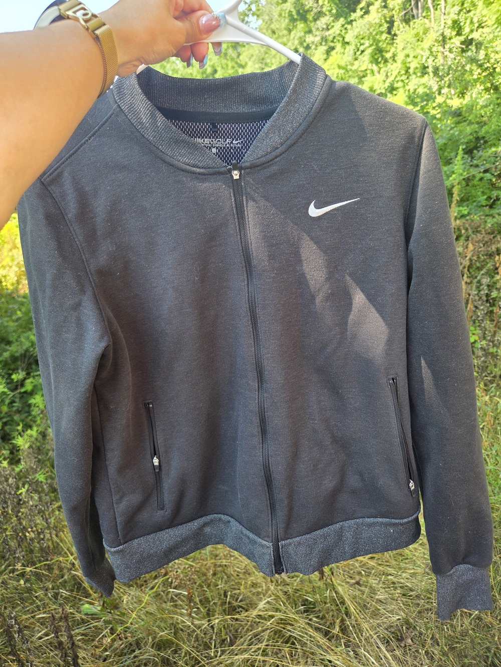 Nike Golf Navy Full Zip Jacket Adult Large Fits Like Women's Medium Zip Pockets